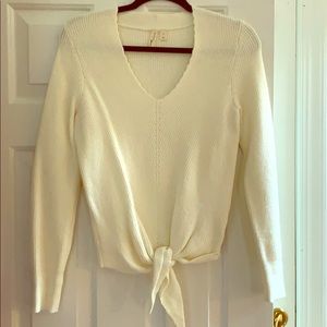 Cream v-neck sweater